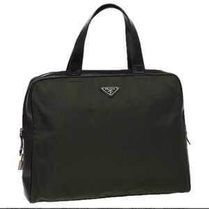 Authentic Vintage Prada Green Tessuto Nylon Women's Handbag